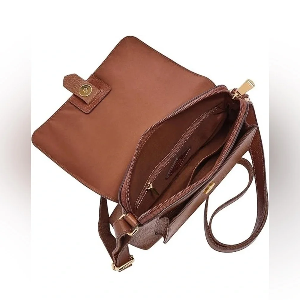 Fossil Kinley Small Leather Crossbody Bag, Brown New with tags - Picture 3 of 7